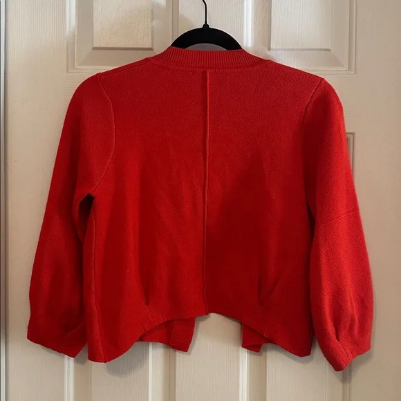 T Tahari red open from crop cardigan small - Picture 3 of 5